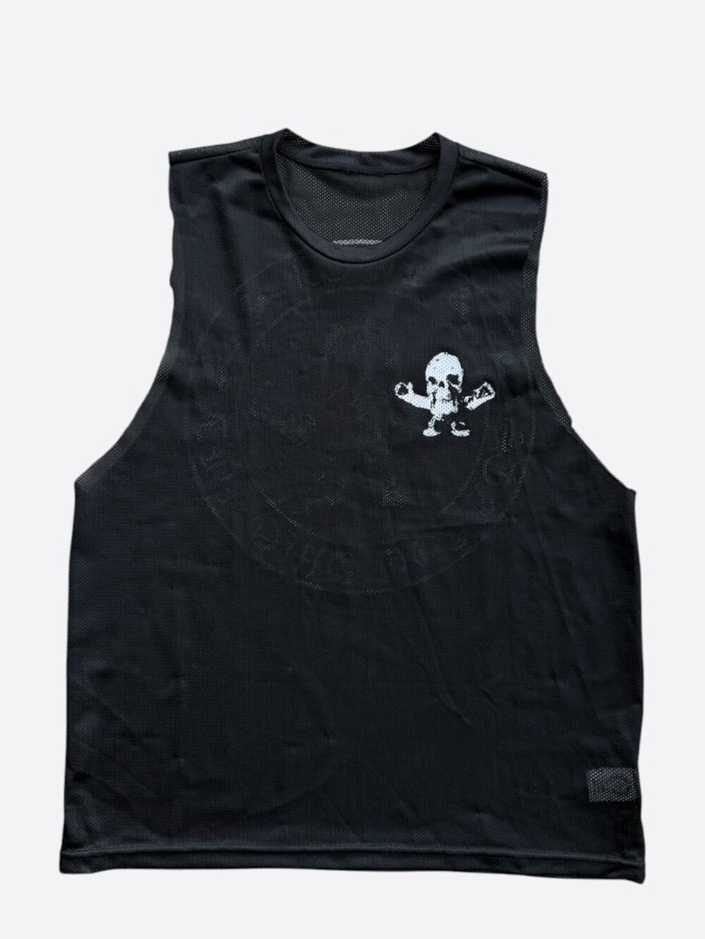 Chrome Hearts Black & White Foti Graphic Mesh Tank Top